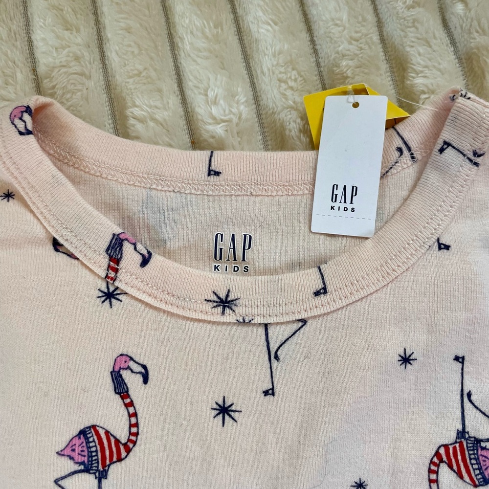 GAP Kids Light Pink Flamingo Pattern Shirt